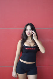 Wisco Star Rhinestone Foldover Shorts