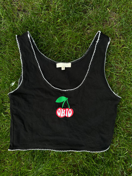 Ohio Cherries Scallop Trim Tank