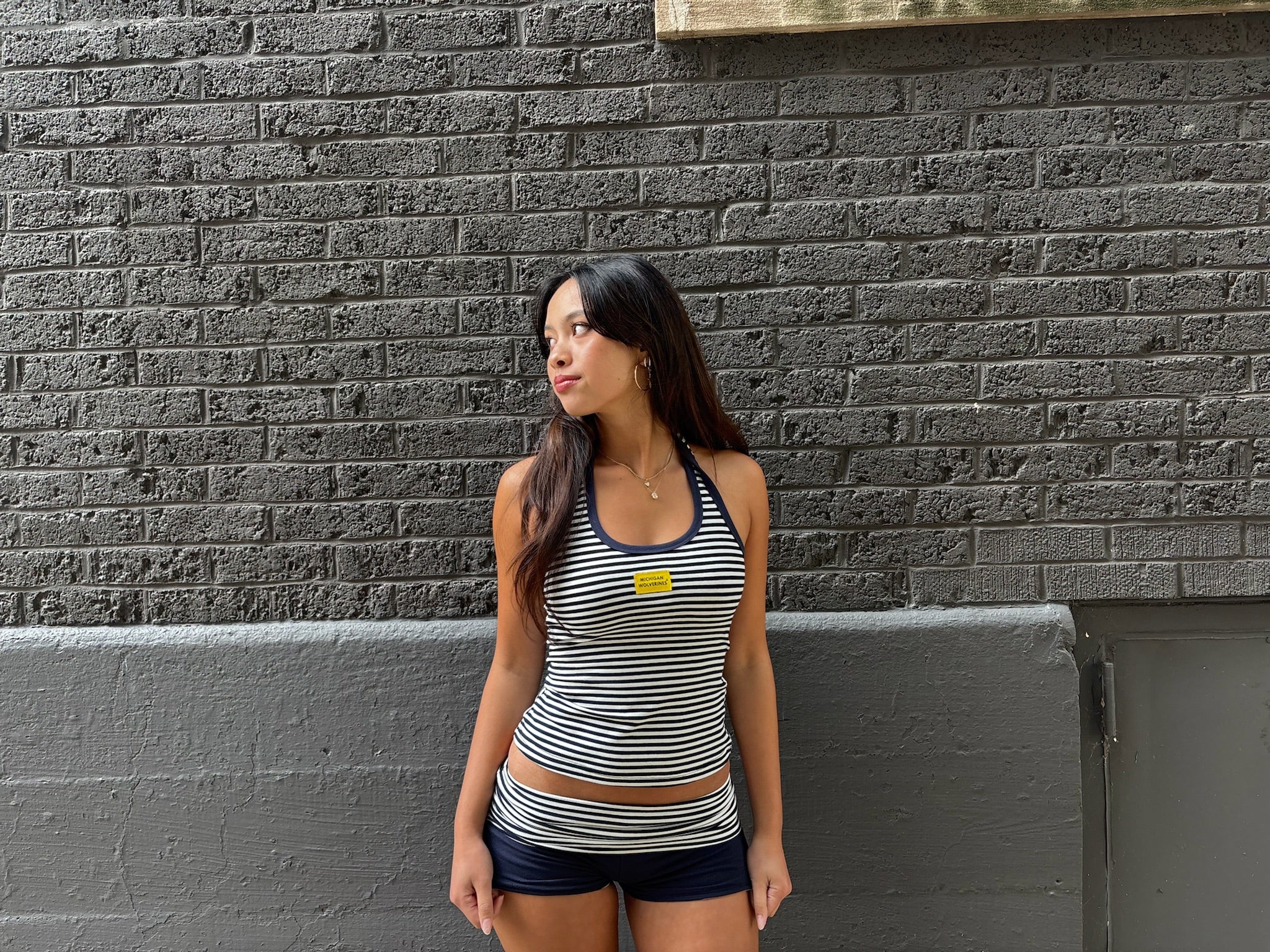 Michigan Stripe Halter Top