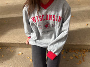 Vintage Wisconsin V Neck Sweatshirt