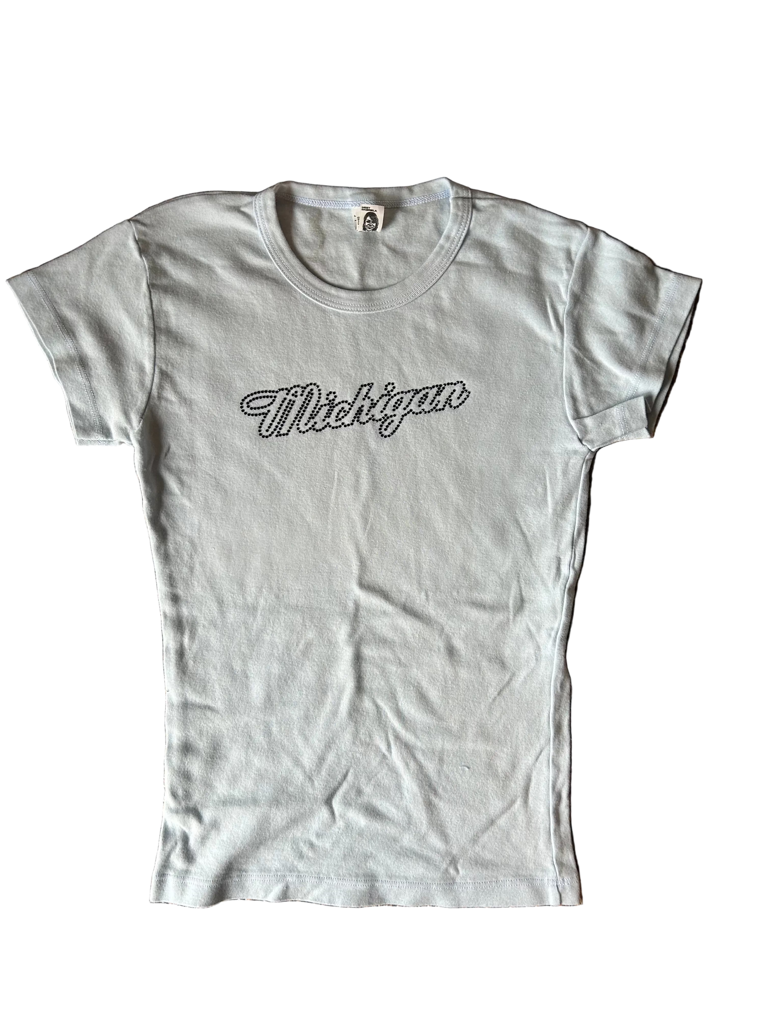 Michigan Script Rhinestone Heritage Tee