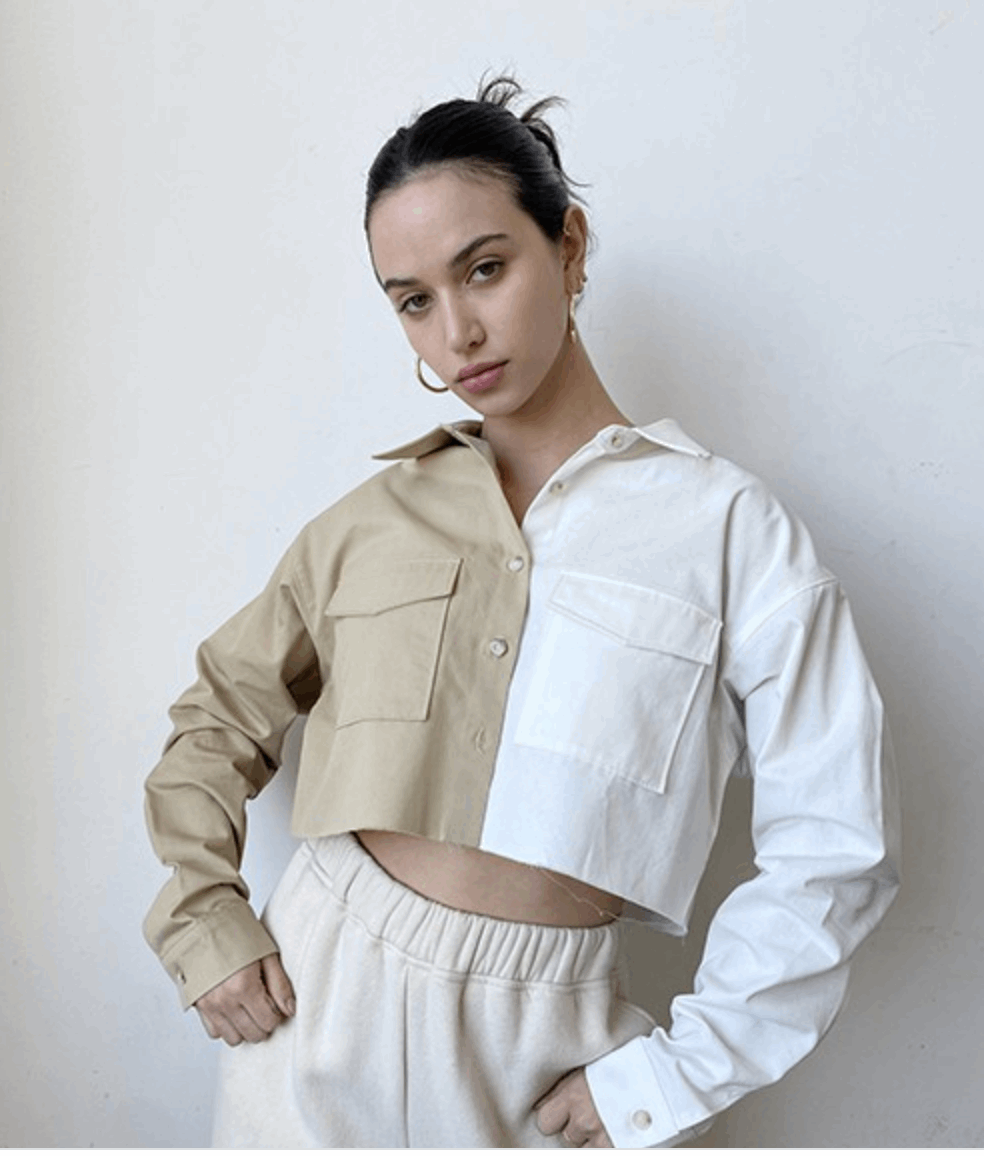 Color Block Button Down