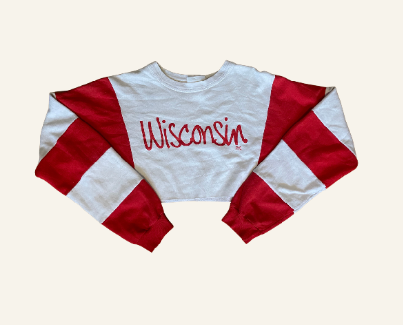 Vintage Wisconsin Color Block Sweatshirt