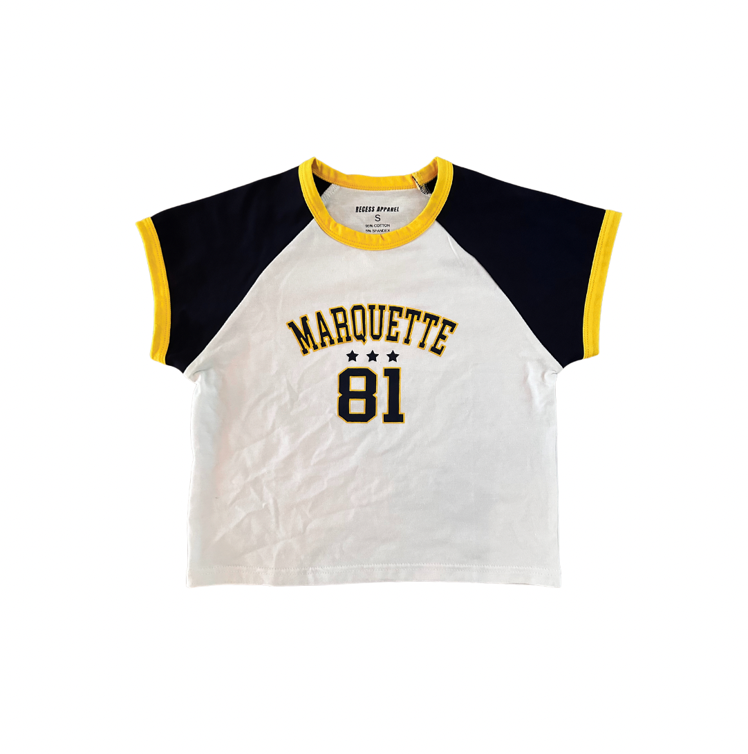 Marquette Raglan Baby Tee