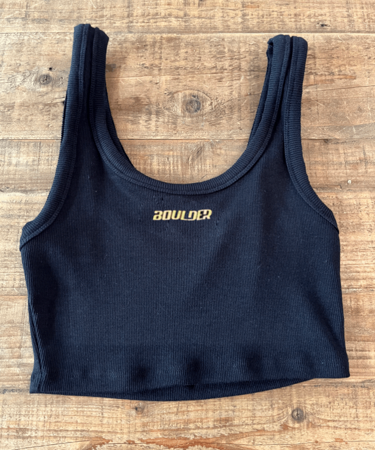 Boulder Sport Ribbed Crop Tank