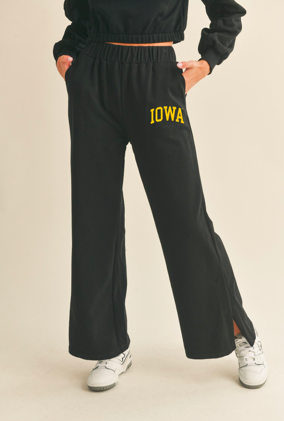 Iowa Block Wide Leg Sweatpants