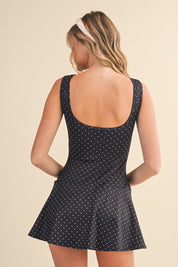 Polka Dot Drop Waist Mini Dress