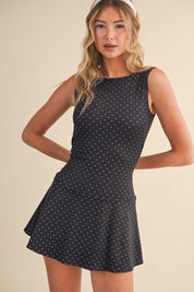 Polka Dot Drop Waist Mini Dress