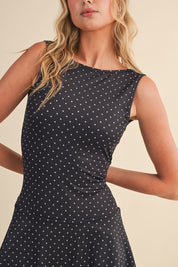 Polka Dot Drop Waist Mini Dress