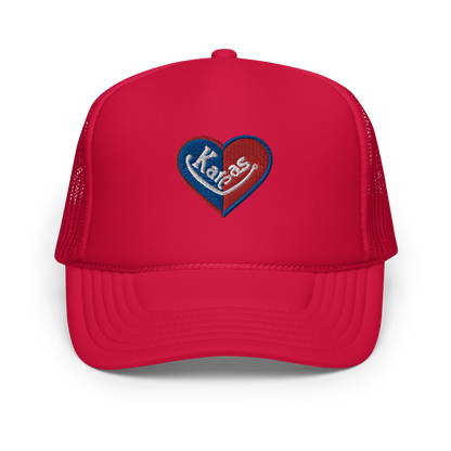 Kansas Split Heart Trucker Hat