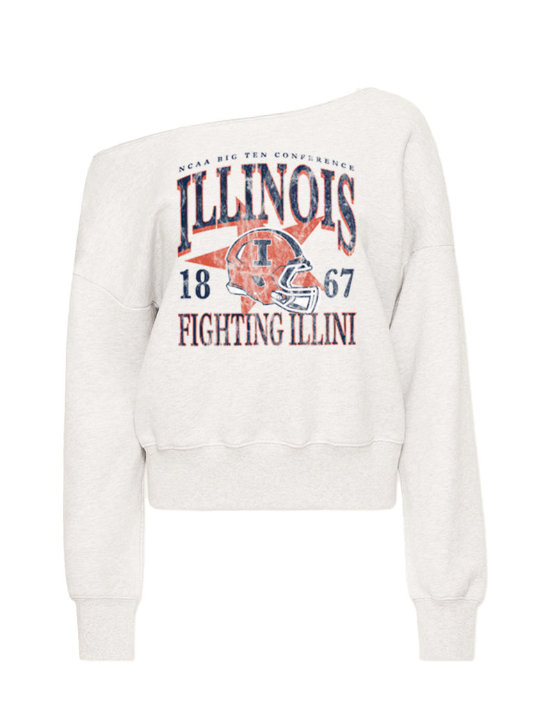 Illinois Football Off Shoulder Crew
