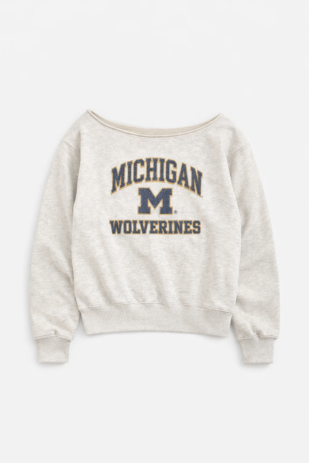 Michigan Rhinestone Off Shoulder Crew