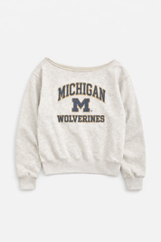 Michigan Rhinestone Off Shoulder Crew