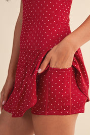 Polka Dot Drop Waist Mini Dress
