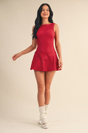 Polka Dot Drop Waist Mini Dress