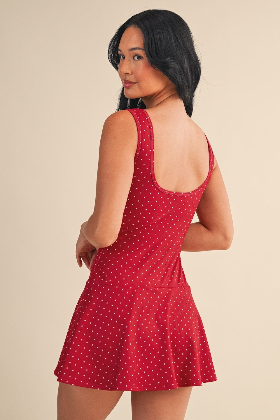 Polka Dot Drop Waist Mini Dress