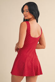 Polka Dot Drop Waist Mini Dress