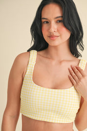 Gingham Ruched Bra Top