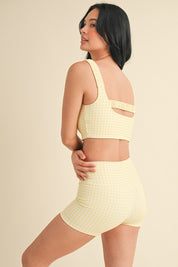 Gingham Ruched Bra Top