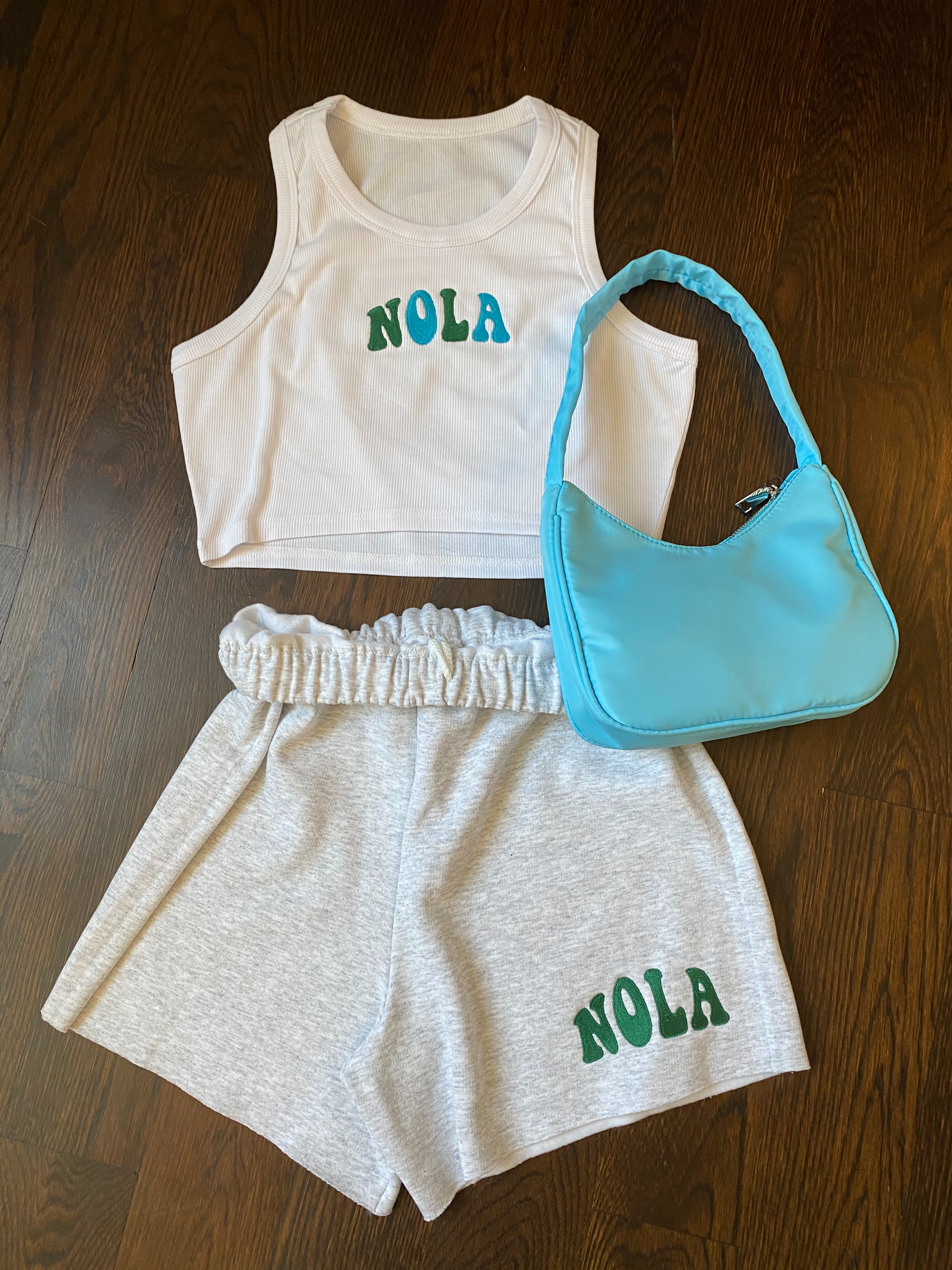 Nola Embroidered Sweat Shorts - Recess Apparel LLC