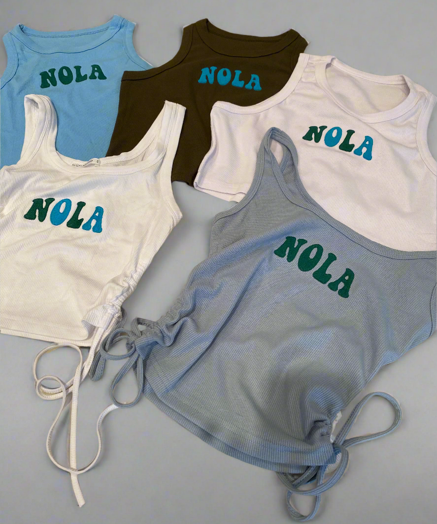 Nola Sinched Tie Tank - Recess Apparel LLC
