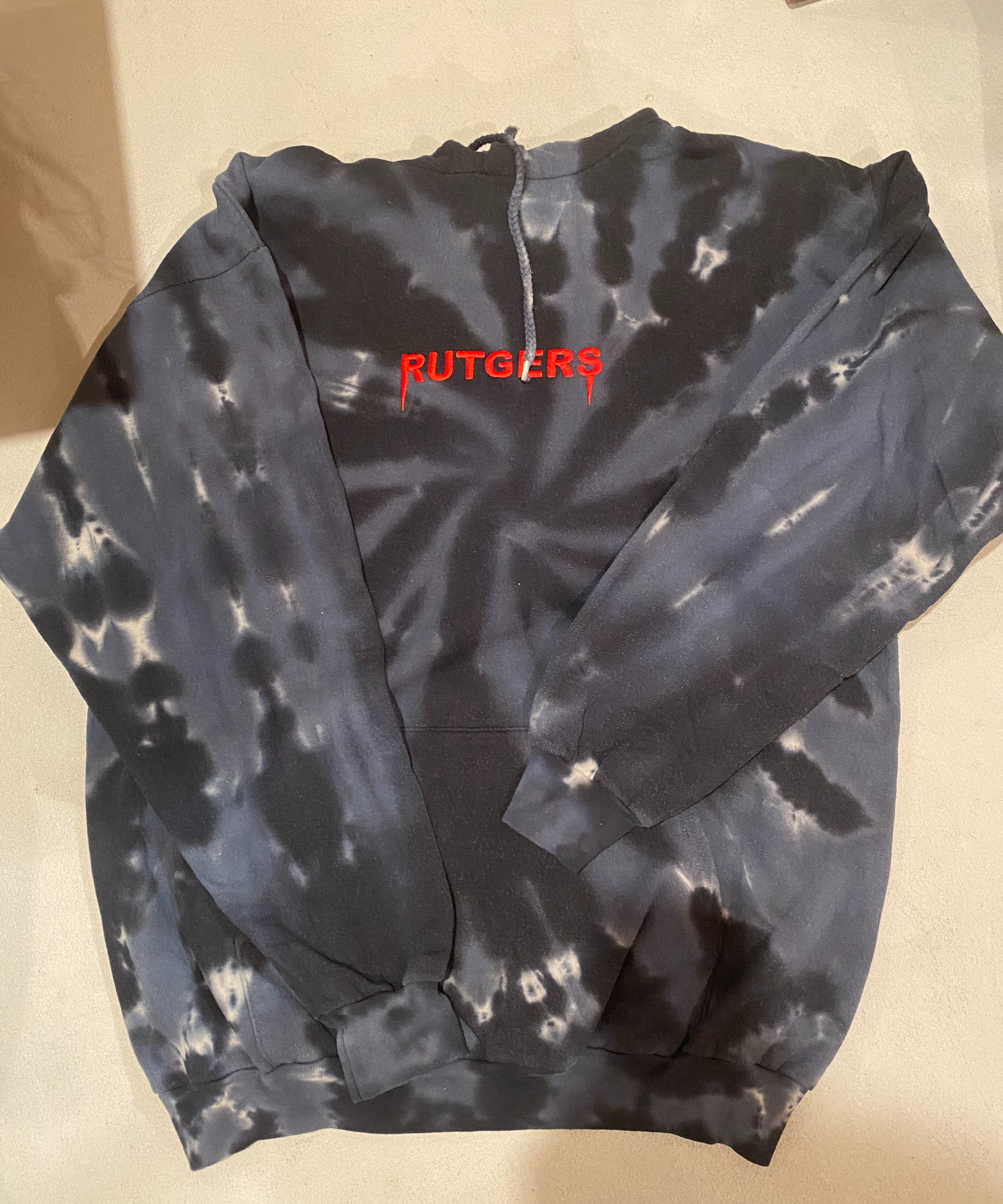 Rutgers Embroidered Tie Dye Hoodie - Recess Apparel LLC