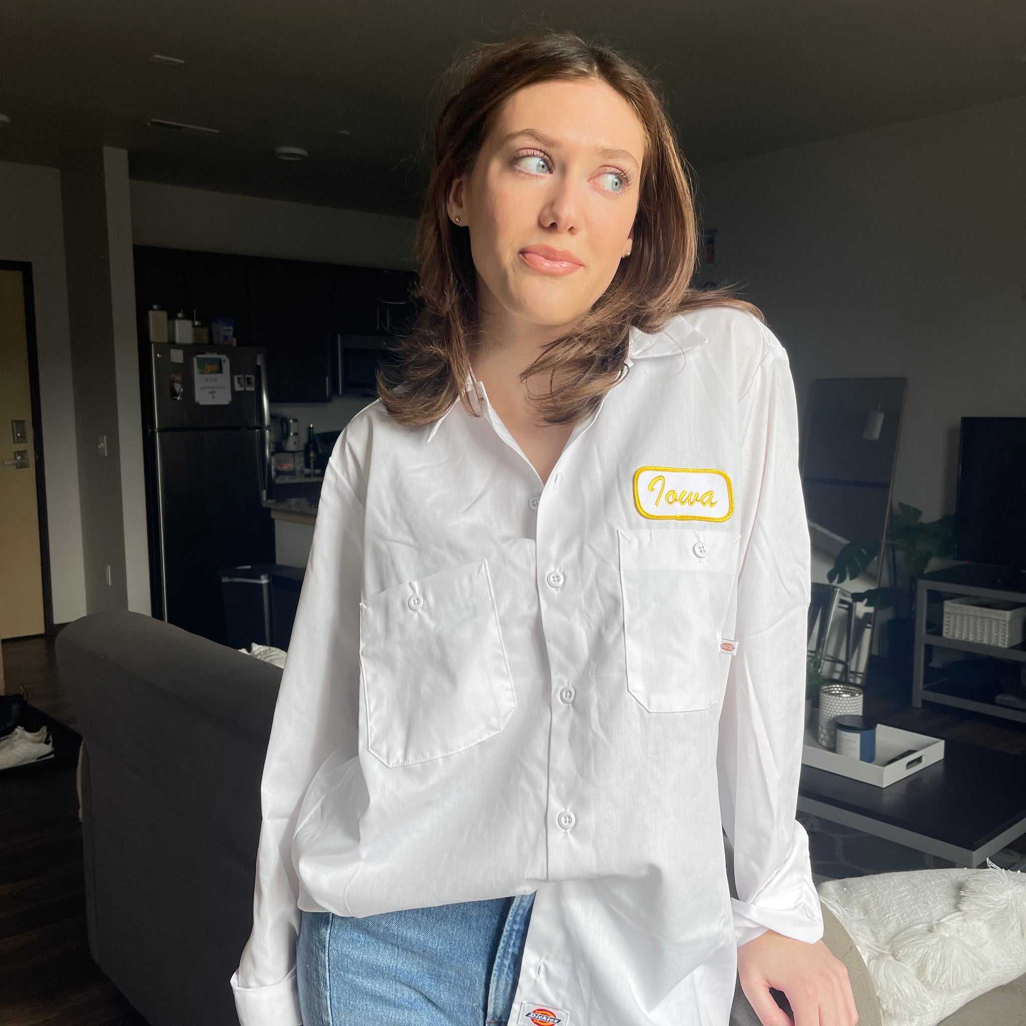 dickies dress shirt Iowa name plate Dickies work shirt – Recess Apparel