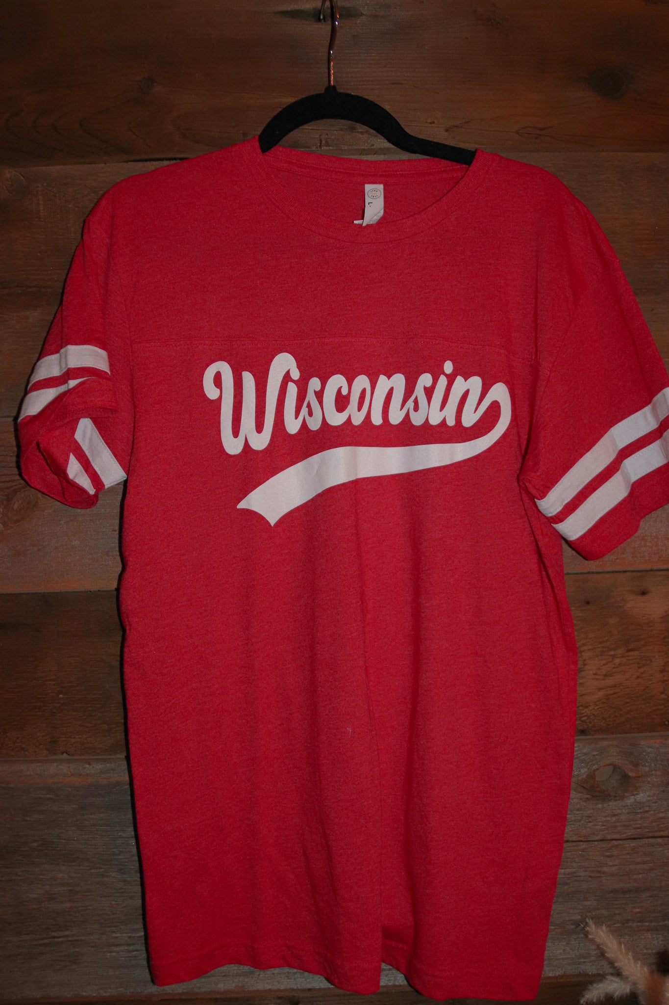 Wisconsin Swoosh Football Tee