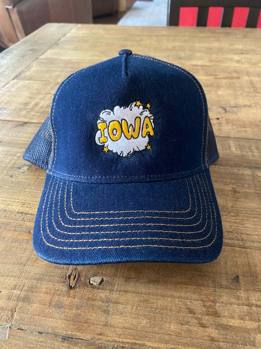 Iowa Burst Denim Trucker Hat