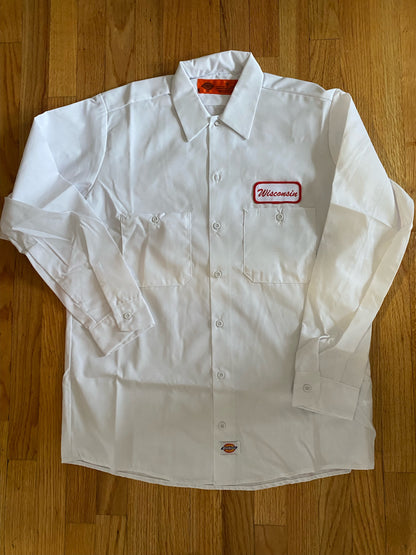 Wisconsin Name Plate Dickies Long Sleeve Button Down