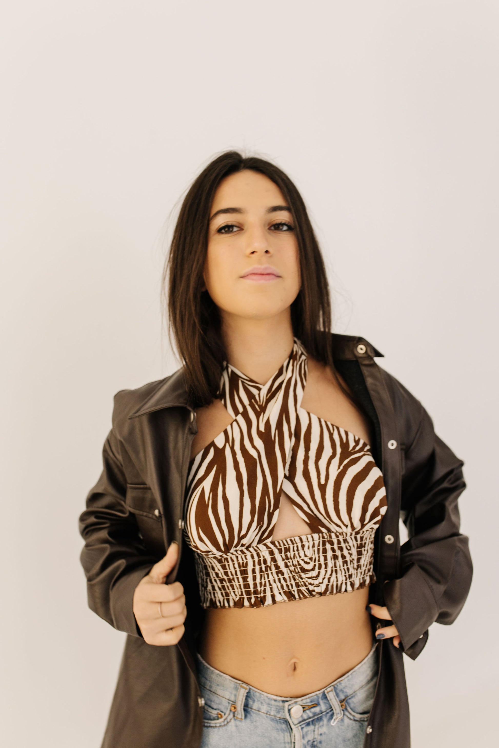Falling For You Leather Shacket - Recess Apparel LLC