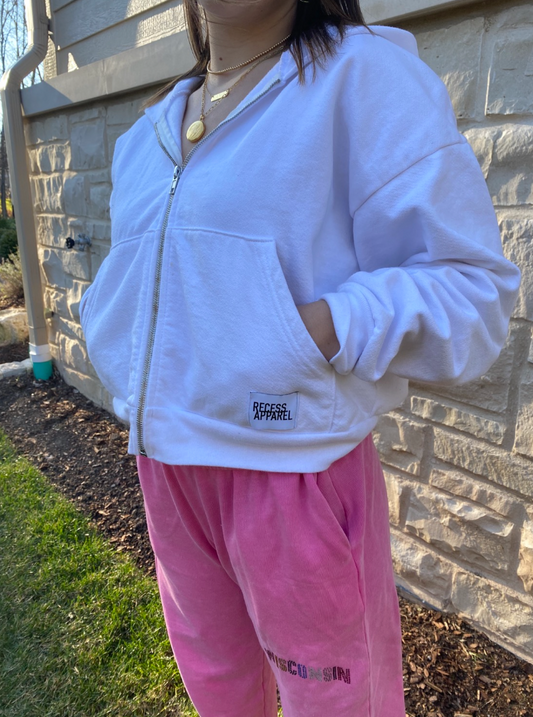 Essential Oversized Cropped Zip Up - Recess Apparel LLC