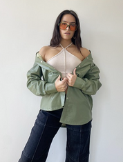 Falling For You Leather Shacket - Recess Apparel LLC