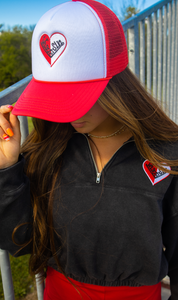 Wisconsin Split Heart Trucker Hat