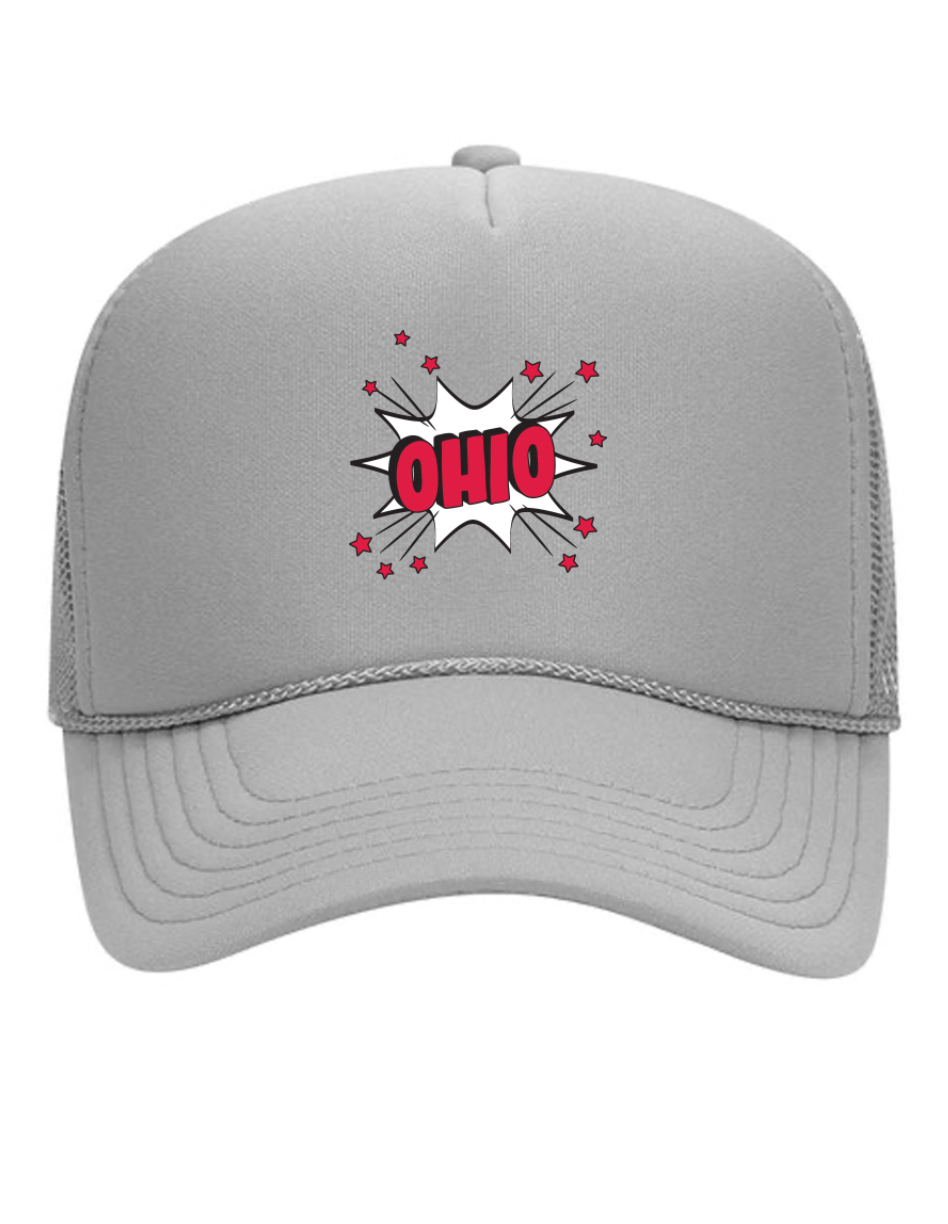 Ohio Burst Embroidered Trucker Hat