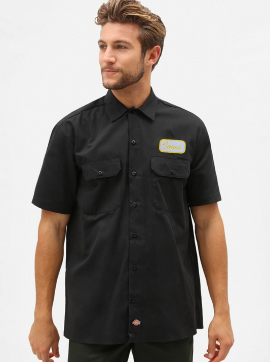 Iowa Name Plate Dickies Short Sleeve Button Up