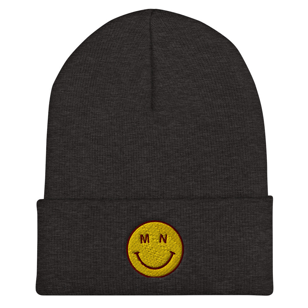MN Smiley Embroidered Beanie - Recess Apparel LLC