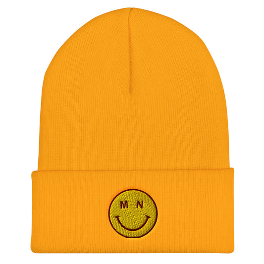 MN Smiley Embroidered Beanie - Recess Apparel LLC