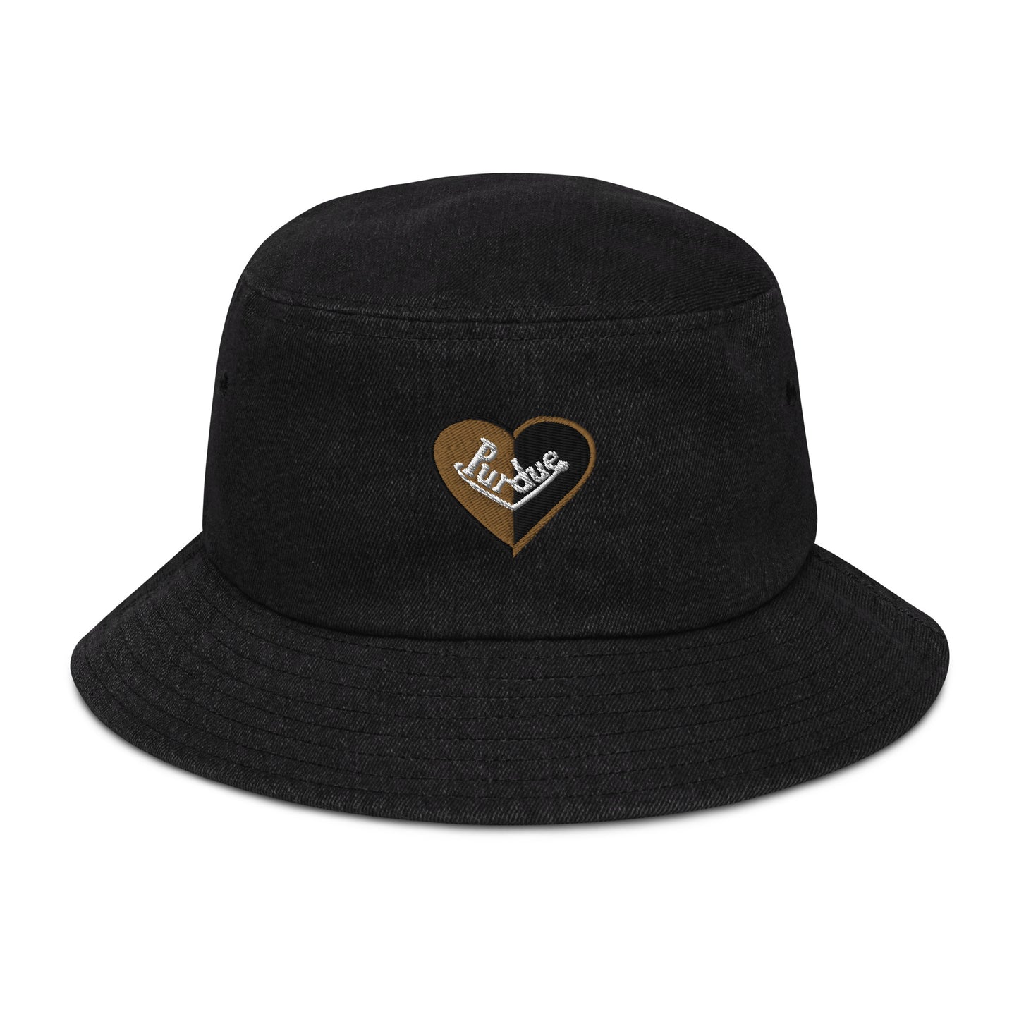 Purdue split heart denim bucket hat