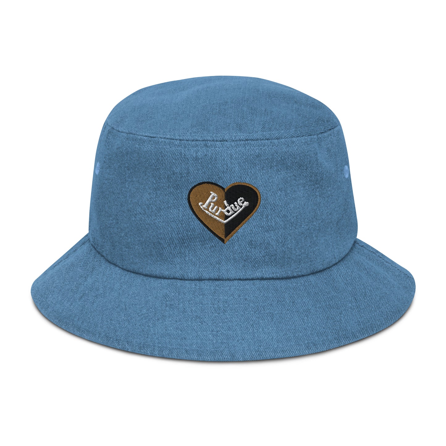 Purdue split heart denim bucket hat
