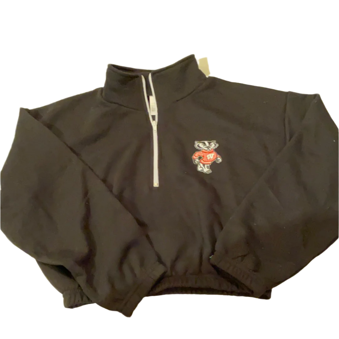 Half Zip Crop Sweatshirt - Recess Apparel LLC