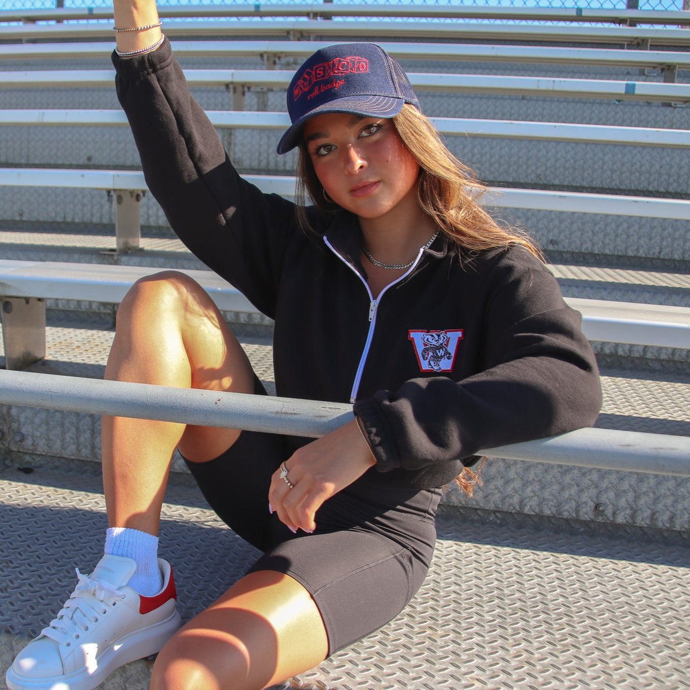 Half Zip Crop Sweatshirt - Recess Apparel LLC