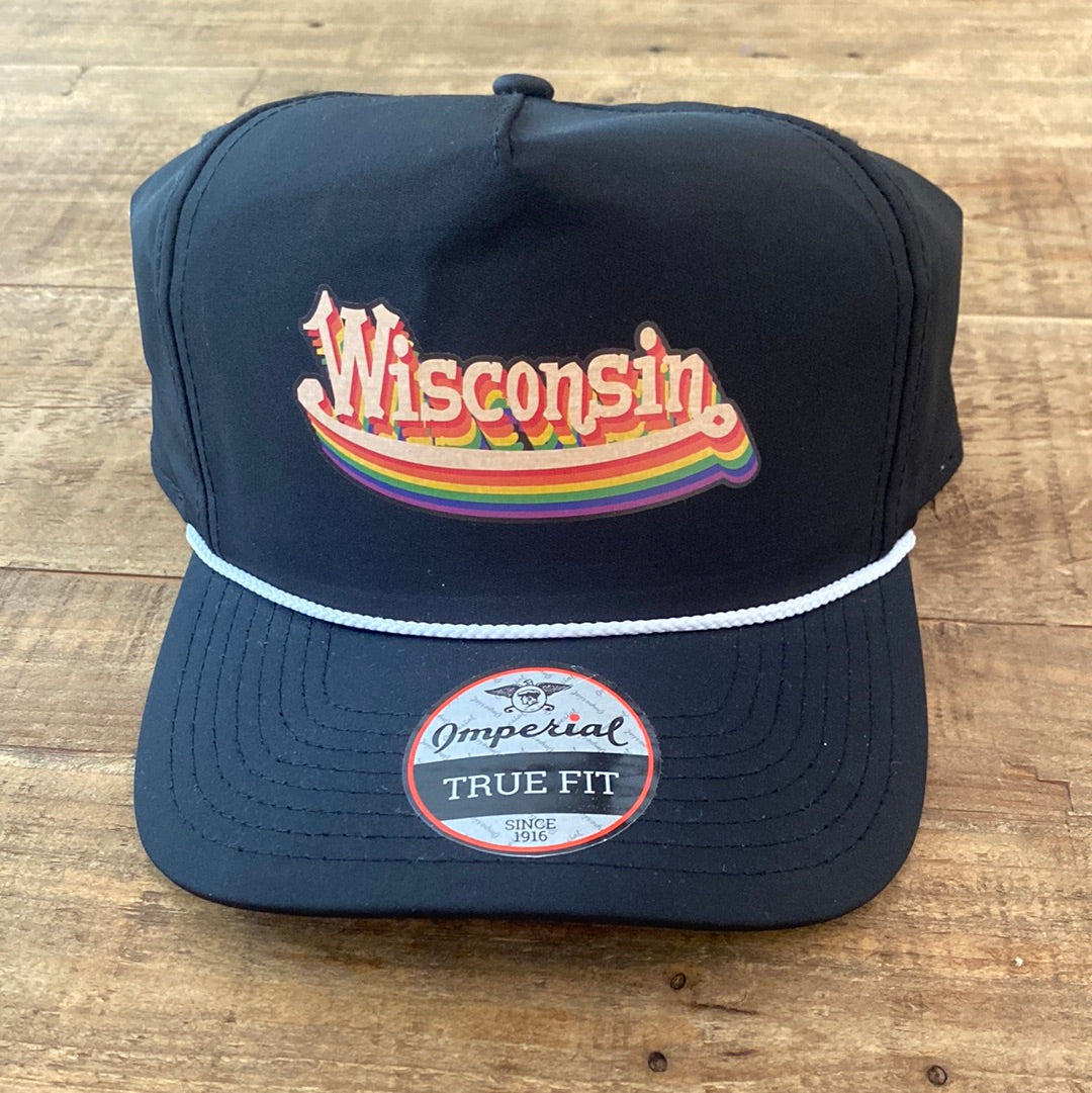 Wisconsin Rainbow Shadow Rope Hat
