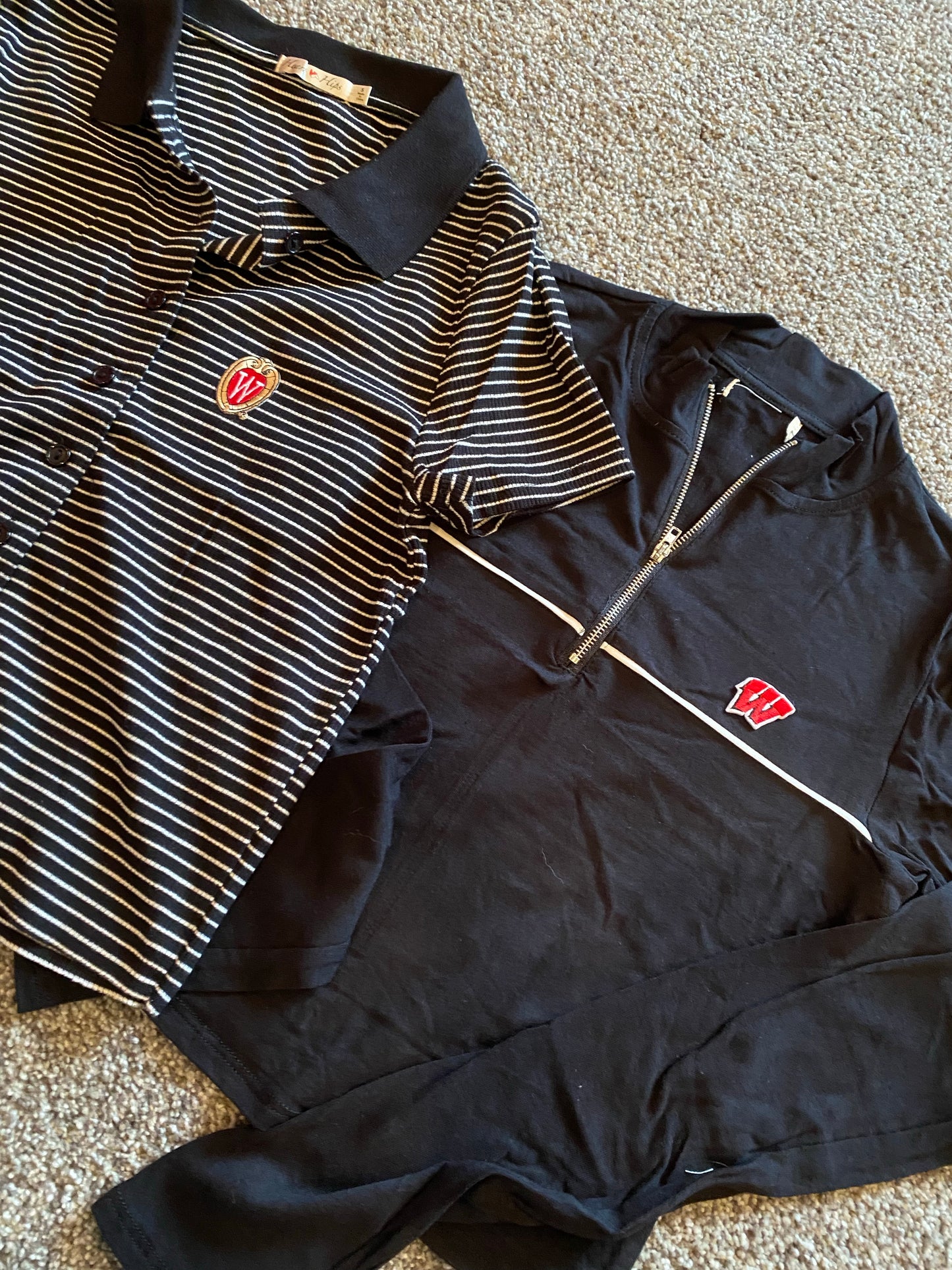 Wisconsin Striped Collared Button Down - Recess Apparel LLC