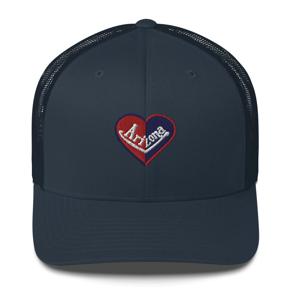 Arizona split heart trucker hat