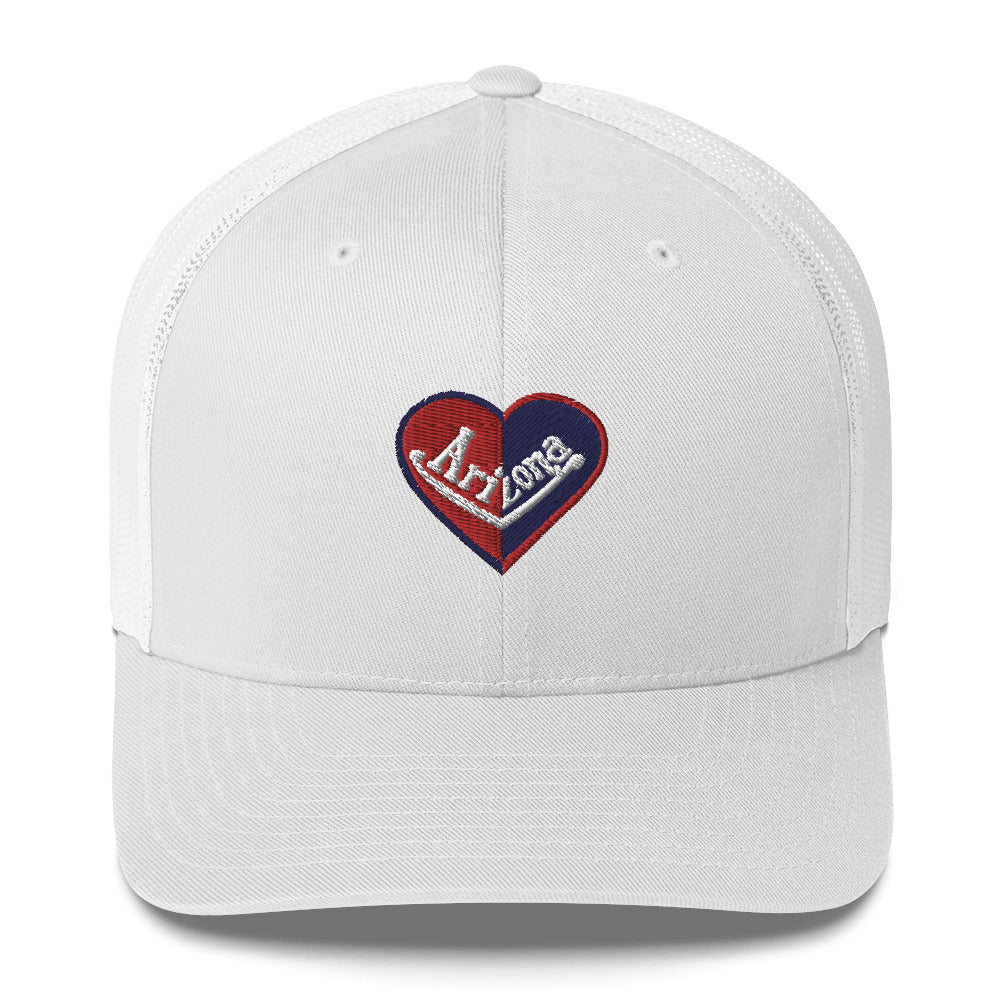 Arizona split heart trucker hat