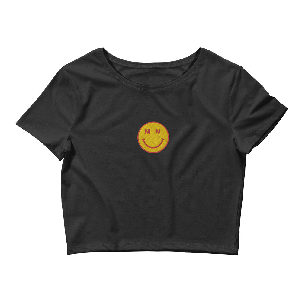 MN Smile Embroidered Crop Tee