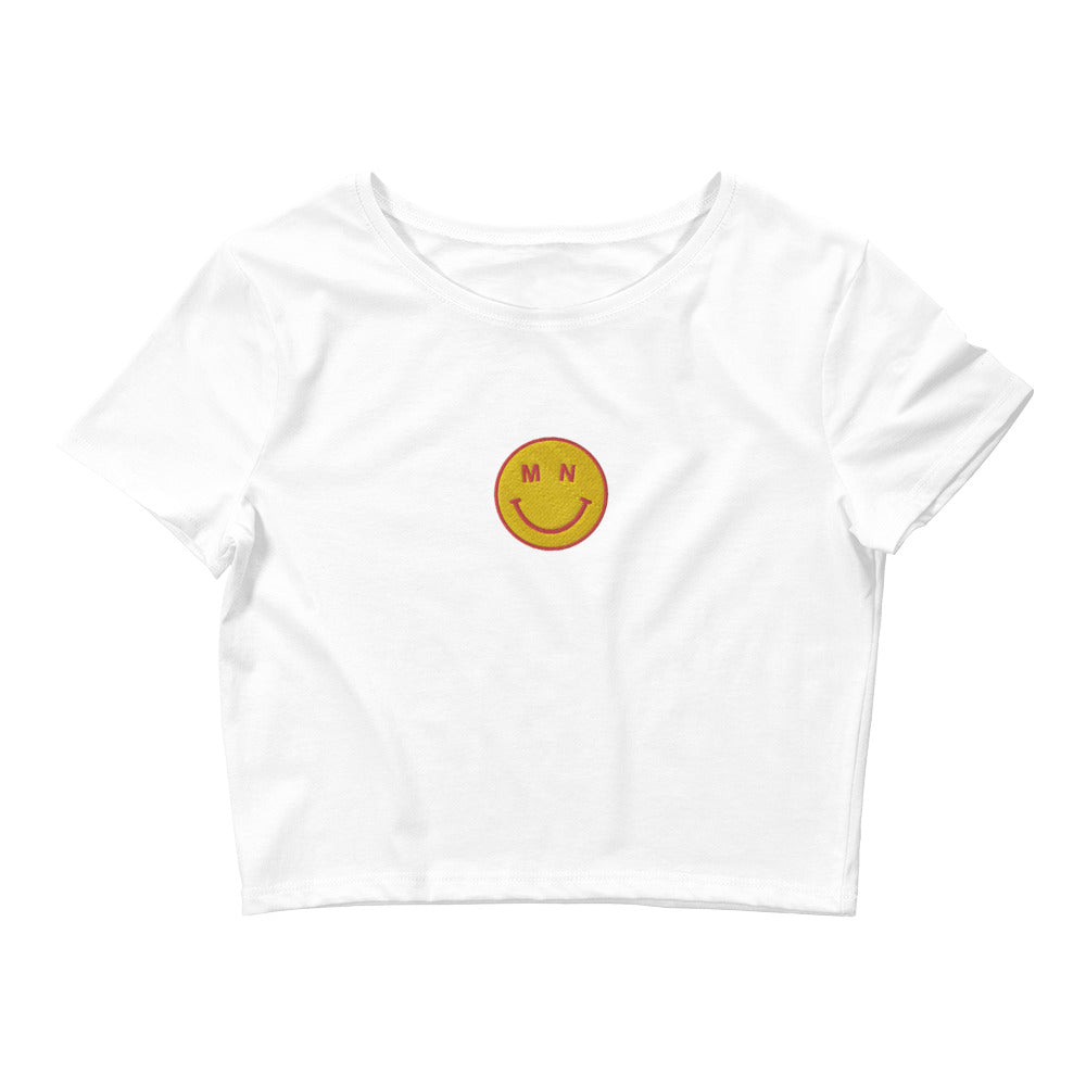 MN Smile Embroidered Crop Tee